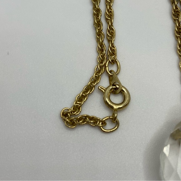 Clear Heart Crystal Pendant With Red Rhinestone And Chain - Picture 13 of 13